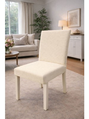 (6 Adet) Tuğla Desen Likrali Kumaş Sandalye Örtüsü, Lastikli, Esnekli ,kaliteli Sandalye Kılıfı