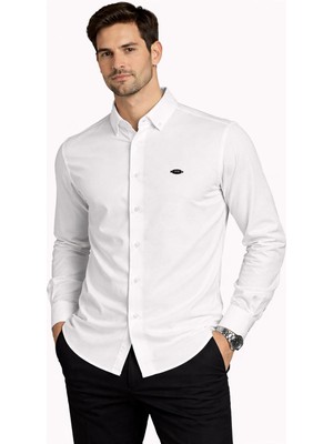 Classics Men Cafes Uzun Kol Slim Fit Erkek Oxford Gömlek - 7577