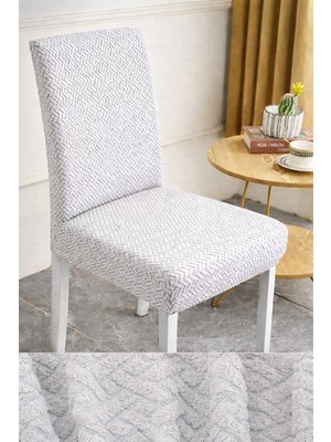 (6 Adet) Tuğla Desen Likrali Kumaş Sandalye Örtüsü, Lastikli, Esnekli ,kaliteli Sandalye Kılıfı