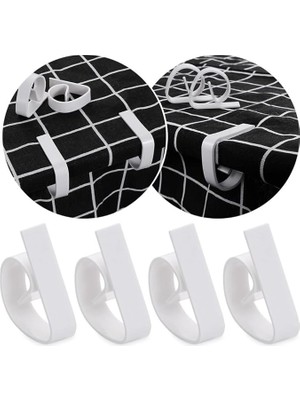 Yaysız Masa Örtüsü Tutacağı Mandal Kayma Önleyici Tutucu Sabitleyici Kıskaç Klips Aparat (4, Beyaz)