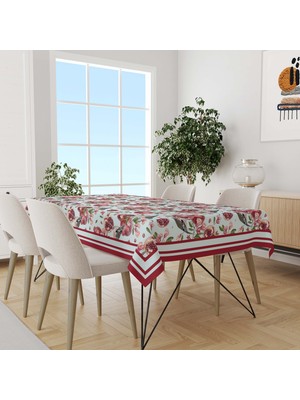 Güzel Mağaza Nar Desen Dertsiz Şantuk Kumaş Dijital Baskı Dikdörtgen Masa Örtüsü