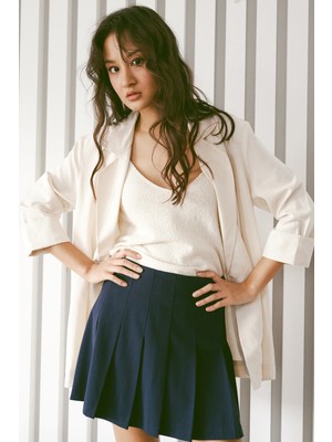 Nisan Triko Keten Karışımlı Kruvaze Ceket