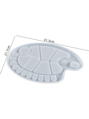 Depposite Epoksi Silikon Büyük Resim Boya Paleti Kalıbı 31.5X21.7 cm