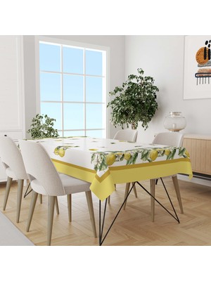 Güzel Mağaza Limon Desen Dertsiz Şantuk Kumaş Dijital Baskı Dikdörtgen Masa Örtüsü
