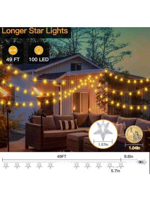 Rohs 12 mt 100 Yıldız Kumandalı 8 Fonksiyonlu Rgb Dekoratif Aydınlatma