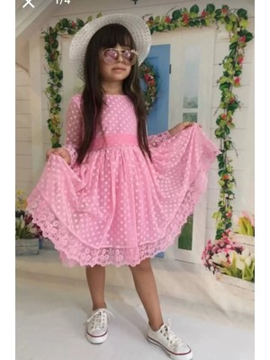 Diamondstar Kız Çocuk Parti Kıyafeti Dogum Günü ve Gösteri Kostümü Elbisesi 2/13 Yaş