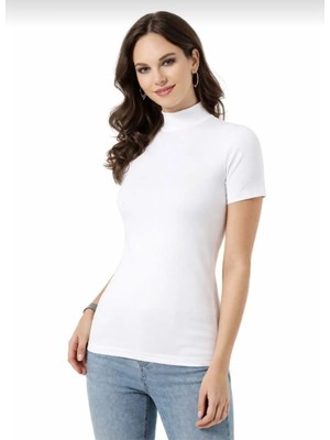 Kota 6228 Kadın Kısa Kollu Yarım Boğazlı Body Atlet 6 Adet