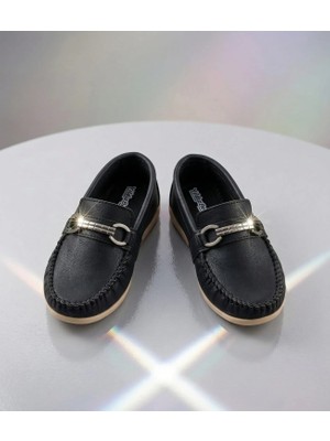 Rexba Erkek Çocuk  Siyah Tokalı Mokasen Loafer