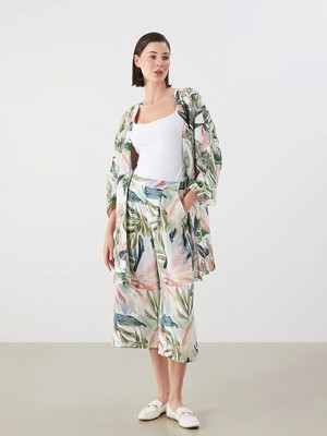 Lc Waikiki Yeni Sezon Beli Lastikli Çiçekli Kadın Pileli Kapri