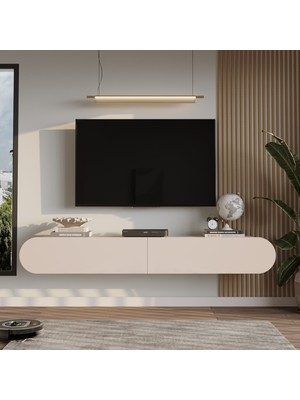 L'occi Concept Donyell 180 cm Oval Kapaklı Tv Ünitesi Modern Duvara Monte Tv Sehpası Kumsal Don1-Co