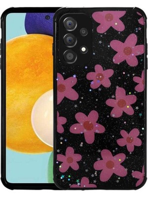 Samsung Galaxy A53 5g Uyumlu Kılıf Simli Desenli Kamera Korumalı Parlak Zore Popy Kapak