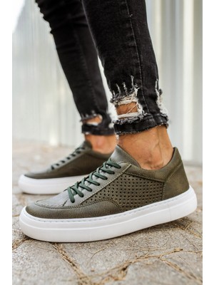 Roof Atelier Erkek Haki Bağcıklı Delikli Tasarımlı Spor Ayakkabı - 015 - Cbt First Edition