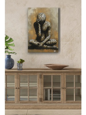  4K Hd Kalite Mgi Design Puzzle Görünümlü Insan Bedeni Yağlı Boya Görünümlü Hd Dijital Baskı Dikey Kanvas Tablo 5353