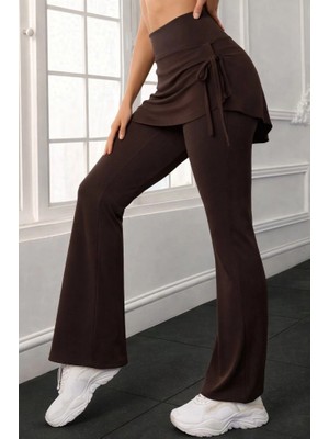 Veralya Kadın Yüksek Belli Yandan Büzgülü Paçaya Doğru Geniş Dalgıç Tayt