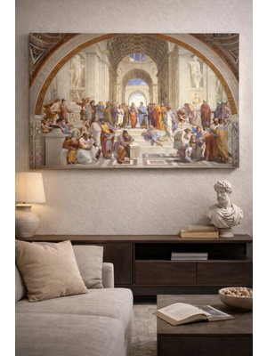  4K Hd Kalite Mgi Design Raffaello Sanzio Atina Okulu (1510) Kanvas Tablo