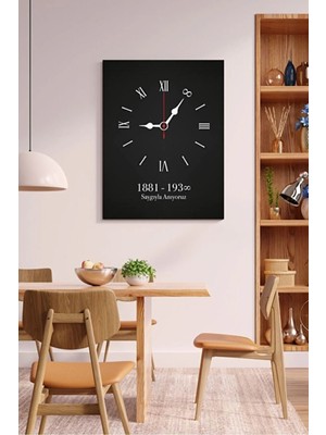  4K Hd Kalite Mgi Design Saat 9 U 5 Geçe Temalı Dekoratif Hd Baskı Kanvas Tablosu Hd Dijital Baskı Dikey Kanvas Tablo