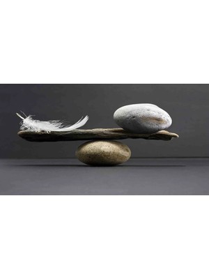  4K Hd Kalite Mgi Design Taş ve Tüy Denge Kanvas Tablo