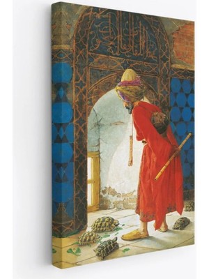  4K Hd Kalite Mgi Design Kanvas Tablo, Duvar Dekoru, Kaplumbağa Terbiyecisi Eseri Osman Hamdi Bey 5129 Bungknv