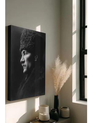  4K Hd Kalite Mgi Design Atatürk Kanvas Tablo Siyah Beyaz Işyeri Ev
