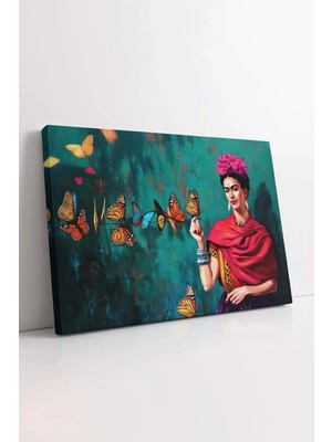  4K Hd Kalite Mgi Design Frida Kahlo Kanvas Tablo, Frida Kahlo ve Kelebekler Tasarım Tablo, Kelebek Tasarım Kanvas, Hd Tablo
