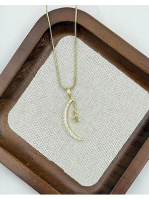 SY Aksesuar Çelik Ay-Yıldız Kolye 45CM