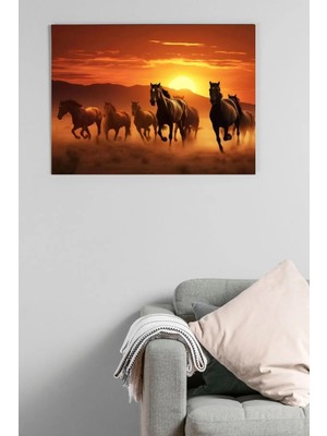  4K Hd Kalite Mgi Design Vahşi Atlar Canvas Tablo MST093