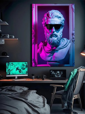  4K Hd Kalite Mgi Design Roma Büst Pop Art Kanvas Tablo Restoran Ev Duvar Salon Ofis Hediyelik Dekarasyon Süsü Ölçü Seçiniz