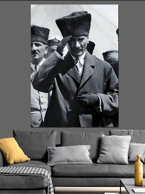  4K Hd Kalite Mgi Design Mustafa Kemal Atatürk Dekoratif Kanvas - Mdf Ahşap Tablo