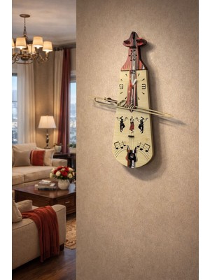 Seymen Bıçakçılık Ordu Yazılı Keşan Desenli Saat Başı Çalan Kemençe Duvar Saati