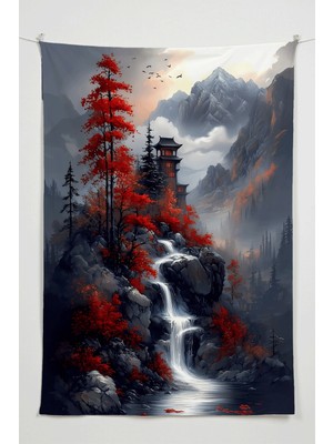 Charmbi Gölge Dağlar Duvar Örtüsü – Büyük Boy Tapestry Duvar Halısı, Oyun Anime Film Oda Dekor