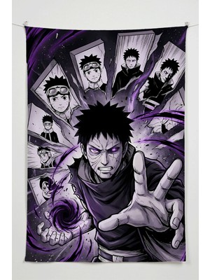 Charmbi Naruto Obito  Duvar Örtüsü – Büyük Boy Tapestry Duvar Halısı, Oyun Anime Film Oda Dekor