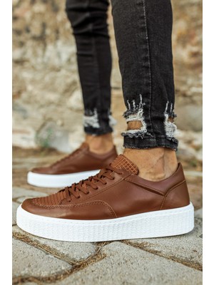 Roof Atelier Erkek Taba Bağcıklı Kalın Taban Spor Ayakkabı - 017 - Fbt Pyramid