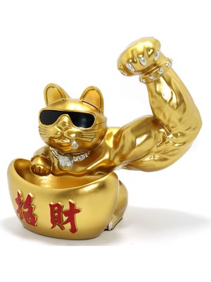 Derin Stok Polyester Şanslı Kedi Figürü Model 4