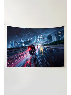 Charmbi Şehir Turu Yatay Duvar Örtüsü – Büyük Boy Tapestry Duvar Halısı, Oyun Anime Film Oda Dekor