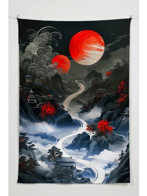 Charmbi Karanlık Vadi Duvar Örtüsü – Büyük Boy Tapestry Duvar Halısı, Oyun Anime Film Oda Dekor