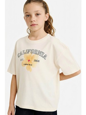 Defacto 26Y801002469 Ekru Kız Çocuk T-Shirt G1766A8/ER98