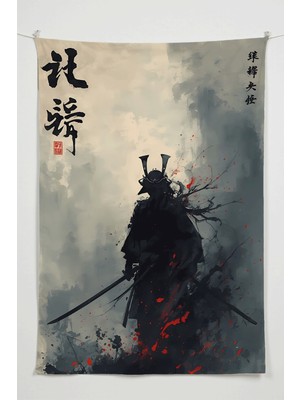 Charmbi Samurayın Intikamı Duvar Örtüsü – Büyük Boy Tapestry Duvar Halısı, Oyun Anime Film Oda Dekor