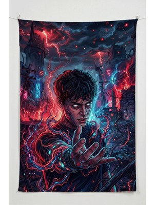 Charmbi Stranger Things Duvar Örtüsü – Büyük Boy Tapestry Duvar Halısı, Oyun Anime Film Oda Dekor