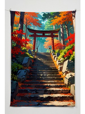 Charmbi Huzura Açılan Kapı Duvar Örtüsü – Büyük Boy Tapestry Duvar Halısı, Oyun Anime Film Oda Dekor