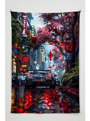 Charmbi Spor Araba Duvar Örtüsü – Büyük Boy Tapestry Duvar Halısı, Oyun Anime Film Oda Dekor