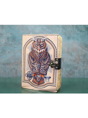 Derin Stok Baykuşlu Deri Defter Model 3