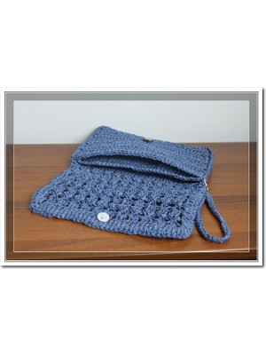 Aley Life El Yapımı Kağıt Ip Clutch & Makyaj Çantası –lacivert