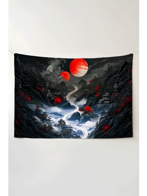 Charmbi Karanlık Vadi Yatay Duvar Örtüsü – Büyük Boy Tapestry Duvar Halısı, Oyun Anime Film Oda Dekor