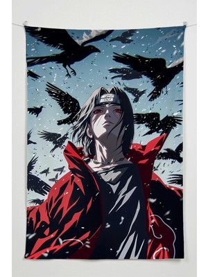 Charmbi Naruto Uchiha Itachi Duvar Örtüsü – Büyük Boy Tapestry Duvar Halısı, Oyun Anime Film Oda Dekor