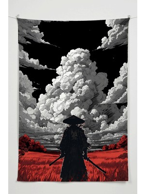 Charmbi Son Samuray Duvar Örtüsü – Büyük Boy Tapestry Duvar Halısı, Oyun Anime Film Oda Dekor