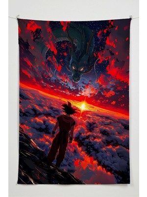 Charmbi Dragon Ball Duvar Örtüsü – Büyük Boy Tapestry Duvar Halısı, Oyun Anime Film Oda Dekor