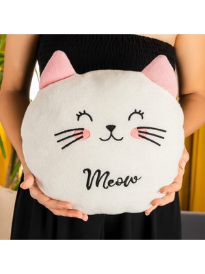 Derin Stok Peluş Kedi Yastık