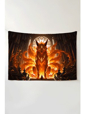 Charmbi Naruto Kurama Yatay Duvar Örtüsü – Büyük Boy Tapestry Duvar Halısı, Oyun Anime Film Oda Dekor