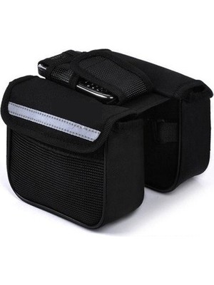 Practika Bisiklet Çok Amaçlı Heybe Çanta  Kadro Üstü Telefon Tutuculu - Siyah