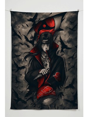 Charmbi Naruto Uchiha Itachi  Duvar Örtüsü – Büyük Boy Tapestry Duvar Halısı, Oyun Anime Film Oda Dekor